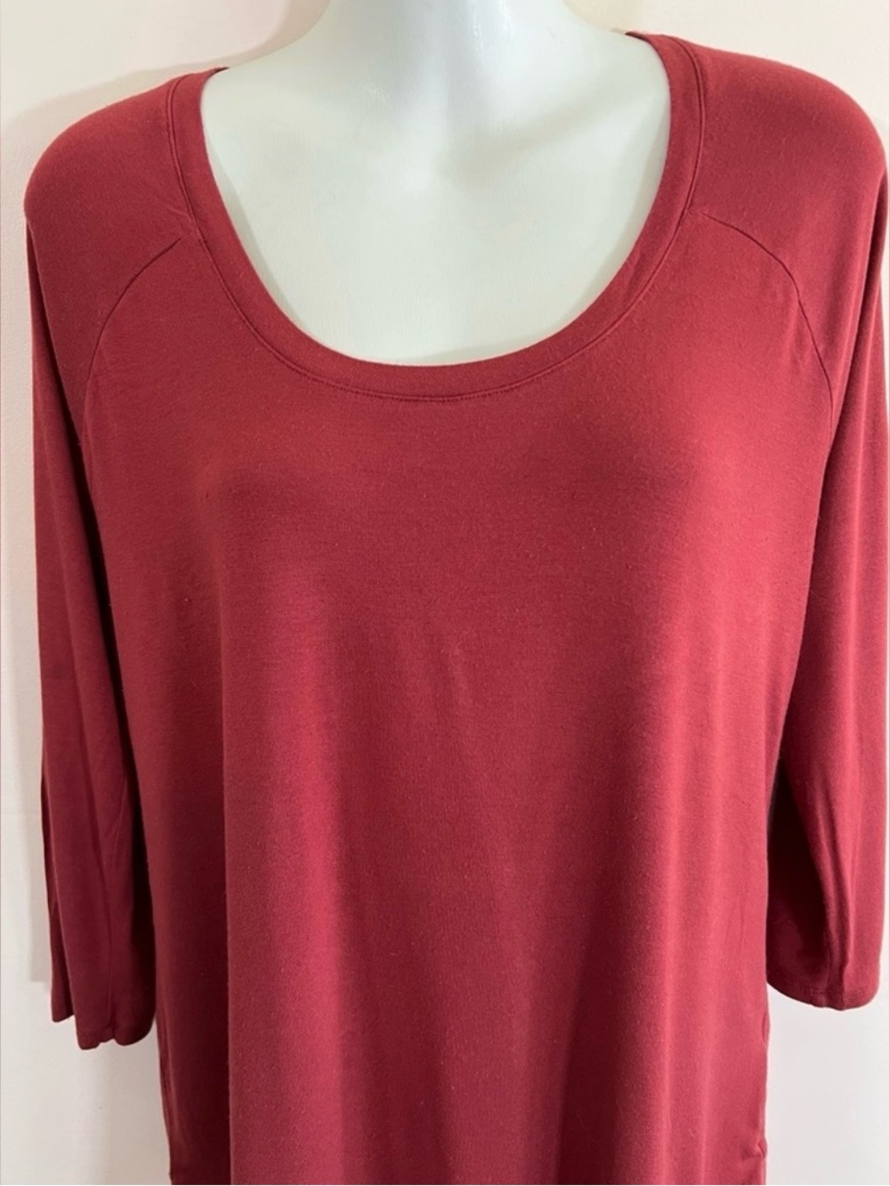 a.n.a Burnt Orange 3/4 Sleeve Casual Top Women Medium Soft Stretch - Picture 4 of 7